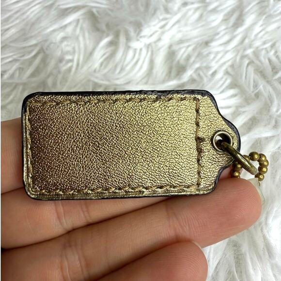 1.5" COACH Gold Fob Bag Charm Hang tag Hangtag - Picture 2 of 2